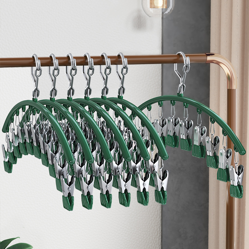 Canon hand Stainless Steel Hanger Multi Clip Socks Clips Sandairing Socks Rack Drying Hook home Multi-functional Clotheson God