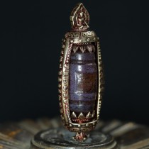 Tibetan Relief Heaven and Earth Dzi Beads Natural Old Mine Accessories Buddha Beads Rosary Bracelet Top Beads Waist Beads Pendant