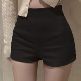 Летняя черная летняя одежда, шорты, штаны, белый ростомер, демисезонные леггинсы, сапоги, высокая талия, в обтяжку