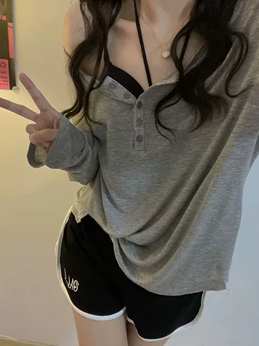 Летний лонгслив, свободный крой, городской стиль, французский стиль, защита от солнца