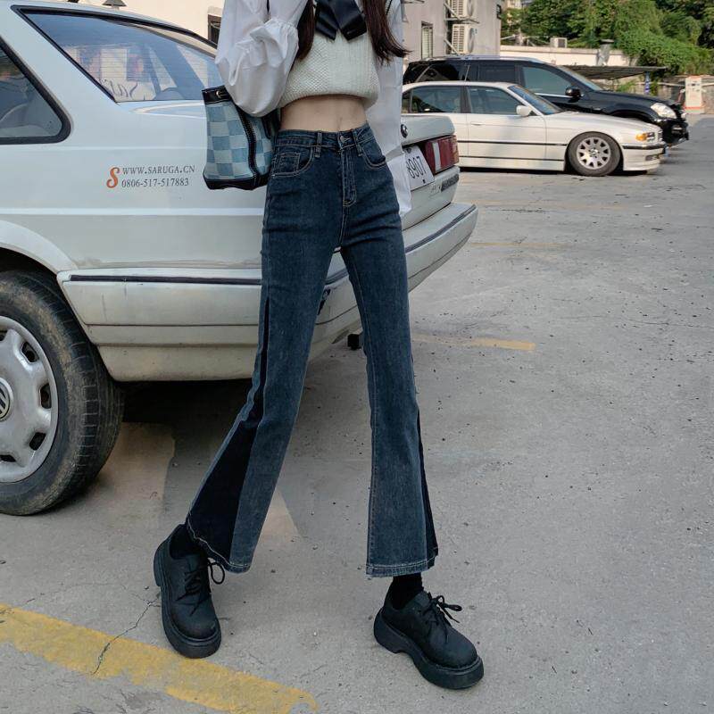 梨型身材小个子女新款牛仔裤子2022年早秋高腰设计感小众微喇叭裤详情13