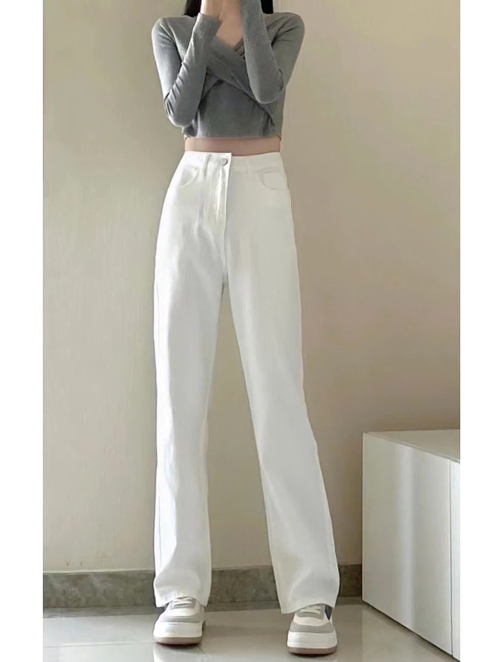 遮肉显瘦黑色高腰牛仔裤女夏天薄款裤子ins高街潮宽松直筒阔腿裤详情9