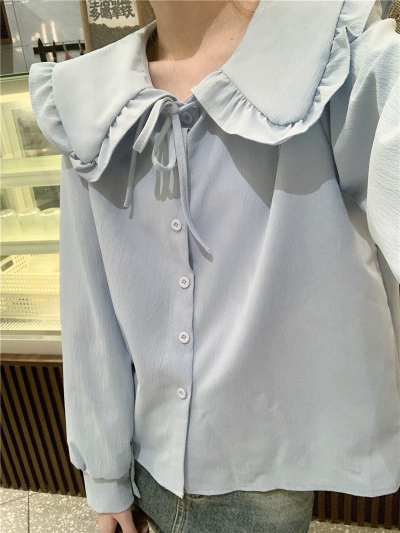 Стильные костюмы 春季穿搭套装2024女装甜美娃娃领长袖衬衫减龄刺绣针织马甲两件套 OTHER