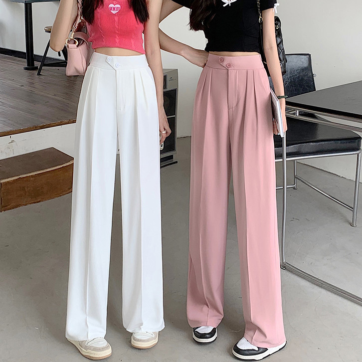 Western dress pants High level Sensation Summer Casual Wide Pants Women 2022 New Little Loose Straight Drum Pants
