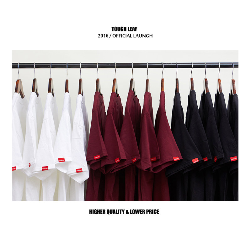 日系厚实圆领纯棉短袖纯色t恤男宽松情侣大码女桖潮牌余文乐同款