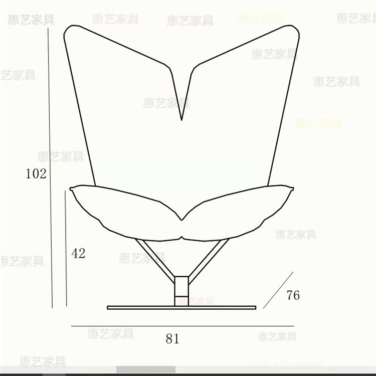 Angel Angel Shaped Lounge Ghế Nhà thiết kế Bắc Âu Câu lạc bộ Khách sạn sáng tạo Trang trí lắp ráp mềm Phim và nội thất TV ghế đẩu