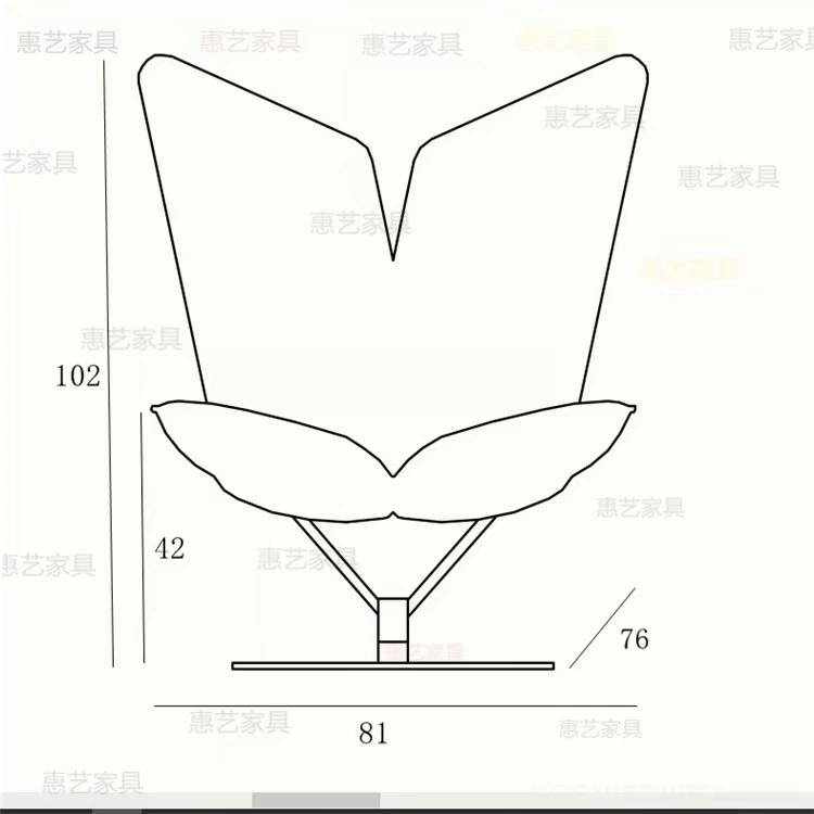 Angel Angel Shaped Lounge Ghế Nhà thiết kế Bắc Âu Câu lạc bộ Khách sạn sáng tạo Trang trí lắp ráp mềm Phim và nội thất TV