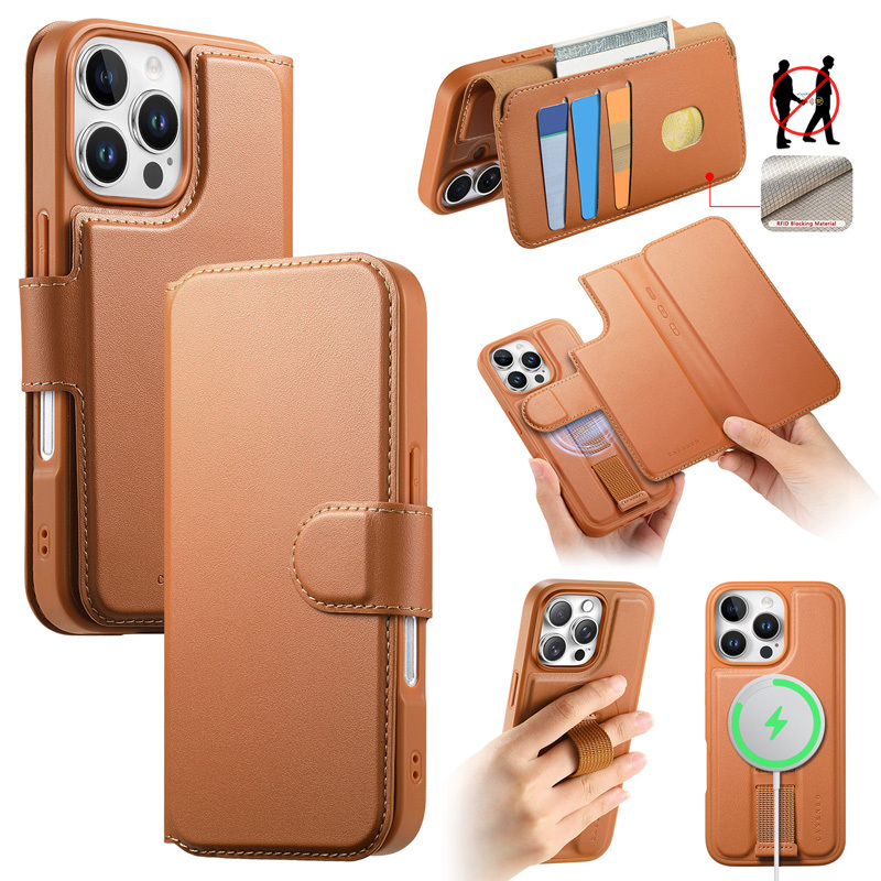 Suitable for iPhone 16 Pro Max Phone Case, New Air Model, Magsafe Magnetic Charging, Apple 15 Plus Flip Cover Protective Case, 17/14/13/12 Pro Max Anti-Drop 2-in-1 High-End E