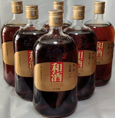 和酒 Шанхай Лаоцзю Дакайфу пятилетнее специальное полусухое рисовое вино в бутылках объемом 1 лх6