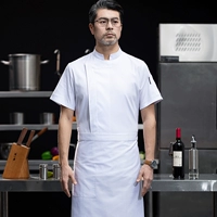 Белый фартук, короткий рукав