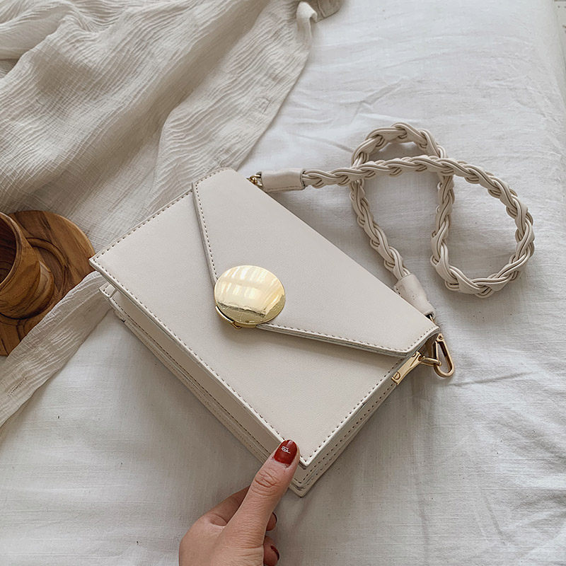 Hong Kong IT genuine leather handbag woman single shoulder envelope small square bag single shoulder inclined satchel double shoulder strap 20 new