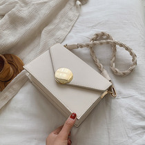 Hong Kong IT genuine leather handbag woman single shoulder envelope small square bag single shoulder inclined satchel double shoulder strap 20 new