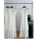 Lin Xi Xi Pure White Divine Dress 60-Count Lyocell Tencel Heavy Lace Patchwork Waist-Cinching Dress