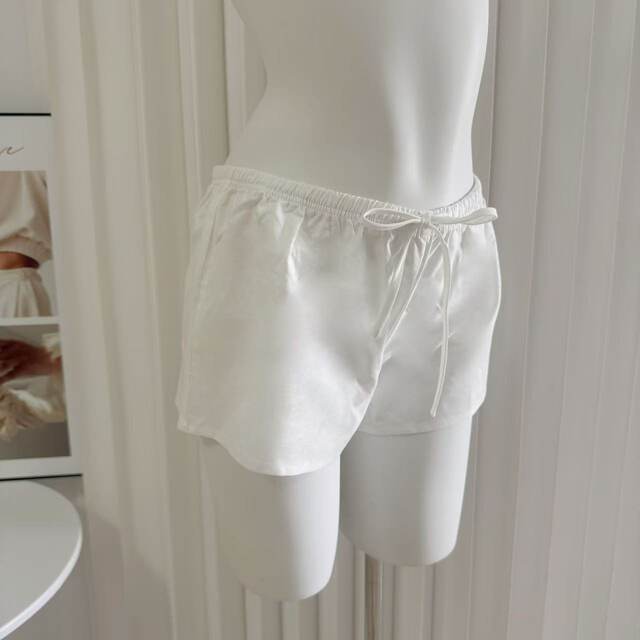 Summer Is the Season to Hug Your Thighs, and This Is the One I Want to Give You! Export Order Ref, Lazy Elastic Waist Tie Cotton-Linen Casual Shorts