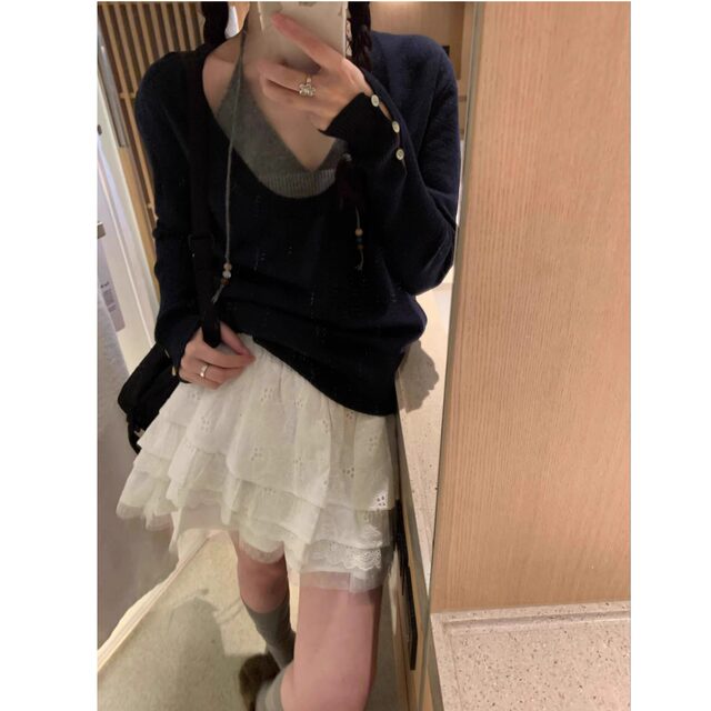 Lin Xiasha Heavy Craft~ Final Edition Embroidered 6-Layer Cake Skirt Short Skirt