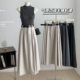 Elegant pleated half-length skirt for women, new high-end design, high waist, slim fit, feminine skirt