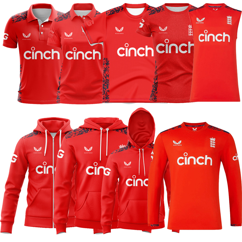 England Cricket Shirt Men's Long-Sleeved Polo Sweatshirt Kidsren's Round-Neck Short-Sleeved Sweatshirt Women's Short-Sleeved Round-Neck Polo