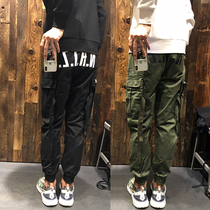 Hong Kong Special cabinet IZZUE NHIZ Autumn winter mens small feet floating with multiple pockets tooling casual long pants 6128