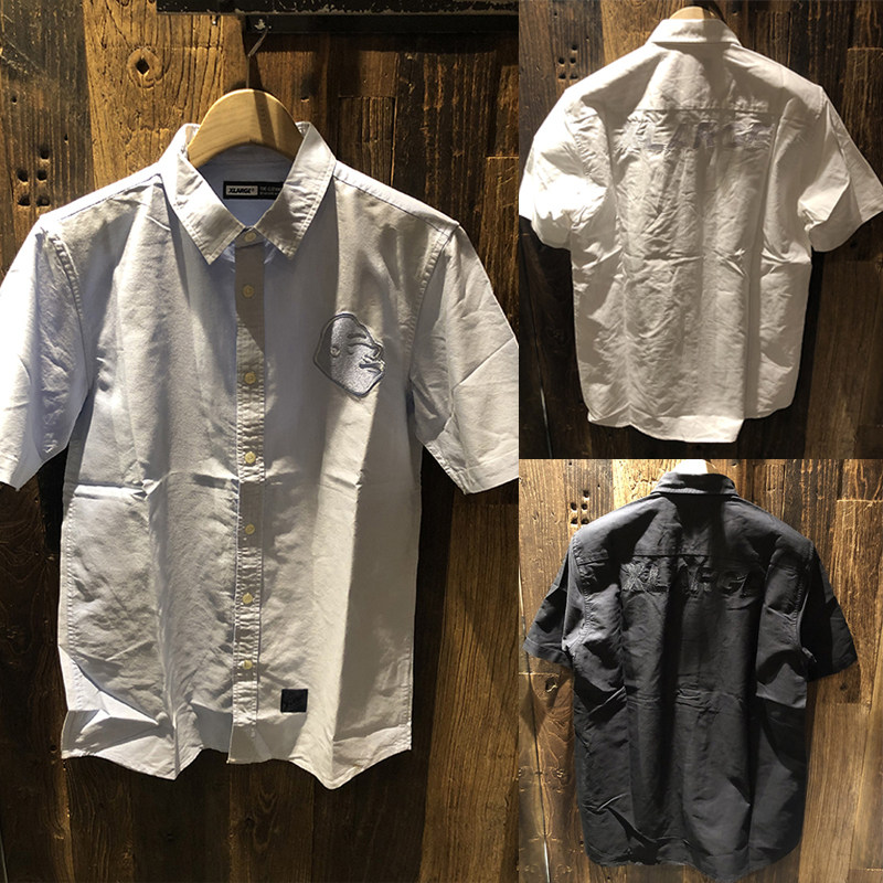 Hong Kong tide shop X-LARGE 21 Xia male handsome ape head back letter embroidered short-sleeved shirt
