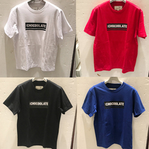 Hong Kong Chaoshop CHOCOOLATE 21 summer lovers retro pure color letter printed short sleeve T-shirt 1377