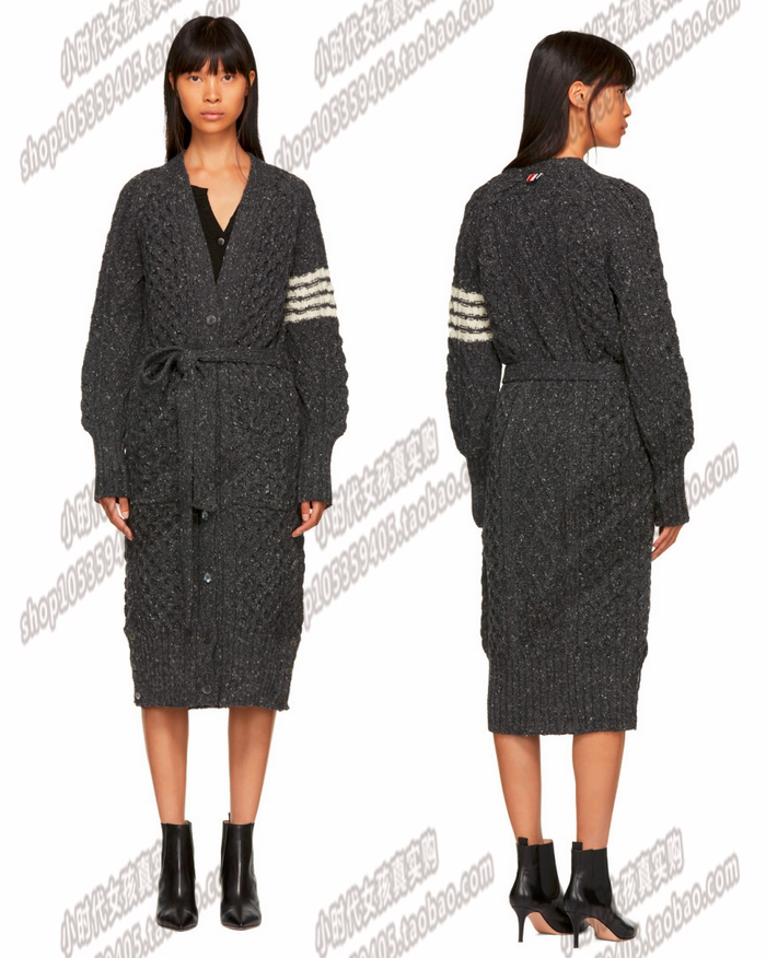 (Little Times France) Thom Browne 18 autumn winter new twisted bouquet bellied with long knitted cardiovert