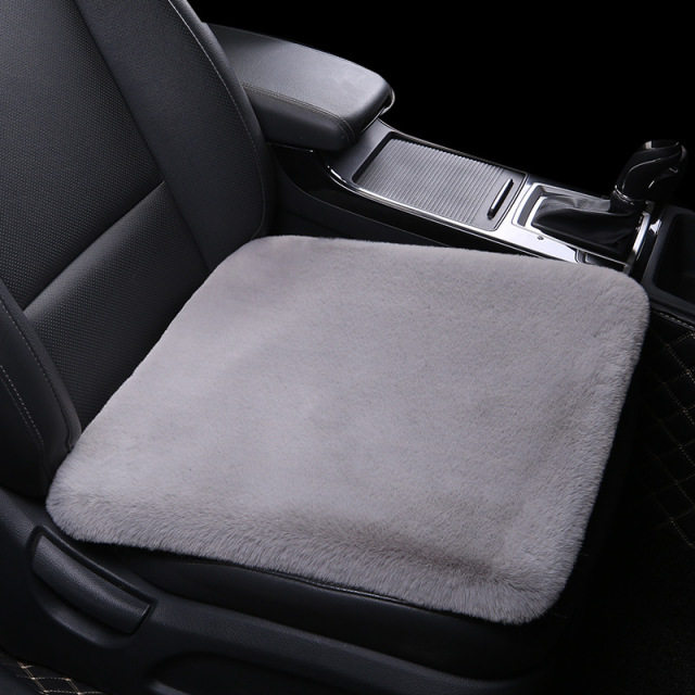 Car seat cushion winter rabbit plush without backrest three-piece set five-seater warm rear single piece butt cushion universal seat cushion