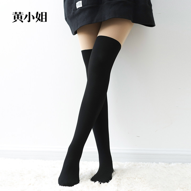 Miss Huang fake thigh pantyhose black jk prosthetic calf show thin beautiful legs underpants women's autumn and winter plus velvet