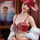 Red bra set for women in this year of birth, thickened, push-up, wire-free, adjustable lace bridal wedding underwear