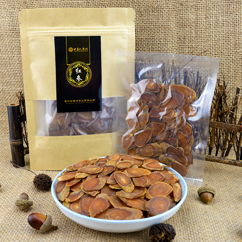 The tonic red ginseng slices High Lie Ginseng Slices Northeast Changbai Mountain No Sugar Red Ginseng Tablets Special to Soak Up China's Ginseng Industry