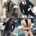 Bộ đồ vest nam thanh lịch giản dị phiên bản Hàn Quốc của xu hướng kinh doanh đẹp trai Xiaoxi Slim body set hai bộ váy cưới áo vest nam cao cấp Suit phù hợp