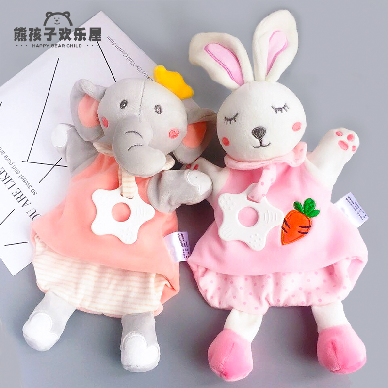 3-6 months newborn baby soothing towel mouth-biting toy 1-year-old baby coaxing sleep plush doll finger set doll