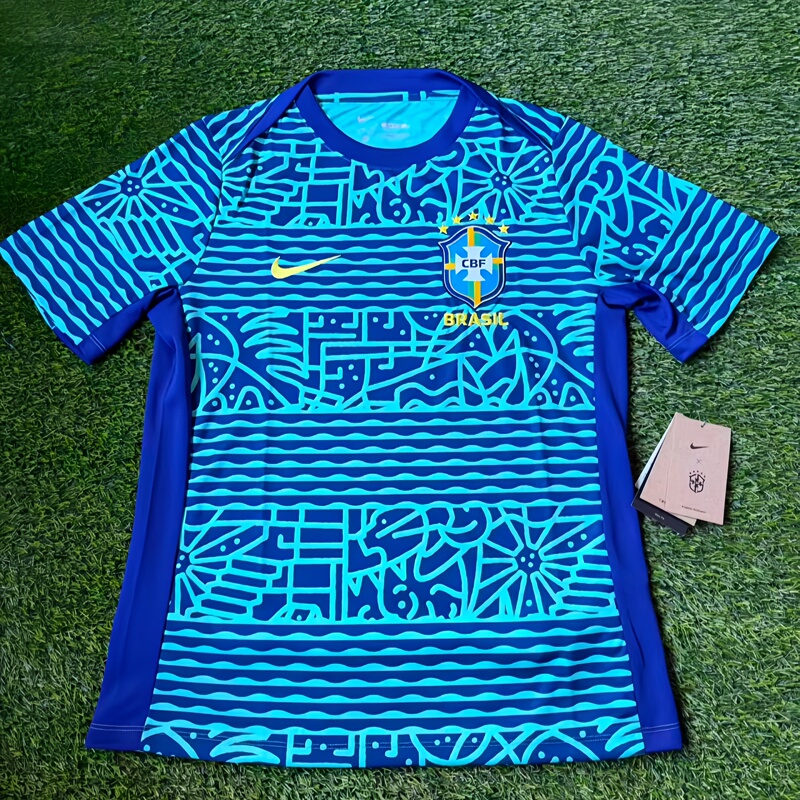 Nike Nike 2024 Brazil Pre-Match Warm-Up Football Uniform Sports Training Short-Sleeved T-Shirt Fj2723-445 Nike Nike 2024 Brazil Pre-Match Warm-Up Football Uniform Sports Training Short-Sleeved T-Shirt Fj2723-445