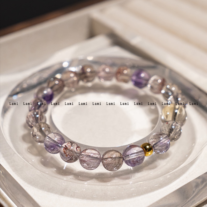 【Star Veil】Lami Original Natural Super Seven Crystal Bracelet for Women, Summer Amethyst and Citrine Wealth-Attracting Design Bracelet