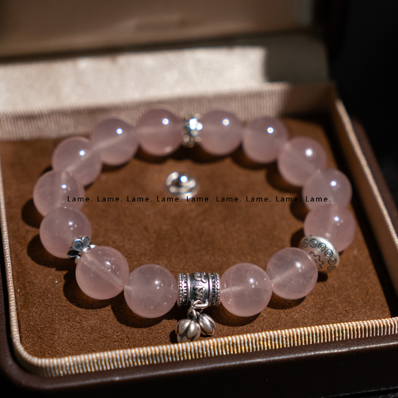 La Mi Original Natural Horse Pink Crystal Bracelet, Lu Si's Same Style, Pure Silver, Attracts Love and Fortune, High-End Commuter Bracelet La Mi Original Natural Horse Pink Crystal Bracelet, Lu Si's Same Style, Pure Silver, Attracts Love and Fortune, High-End Commuter Bracelet
