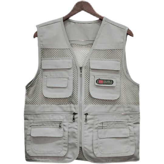 Chaleco para hombre al aire libre de secado rápido de verano fino abrigo suelto multibolsillo pesca fotografía ropa de trabajo chaleco para hombres