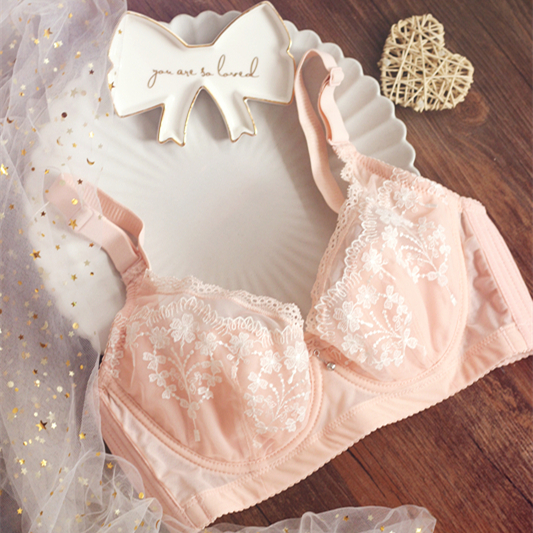 Summer Fat MM ultra-thin breathable large size for large breasts with small four rows of buckle adjustment Type of underwear cute to receive sidelined bra