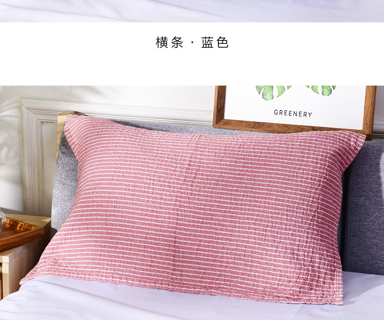 Khăn bông nguyên chất cặp bông gạc tăng độ dày khăn gối bốn mùa dành cho người lớn châu Âu Khăn gối đôi khăn gối