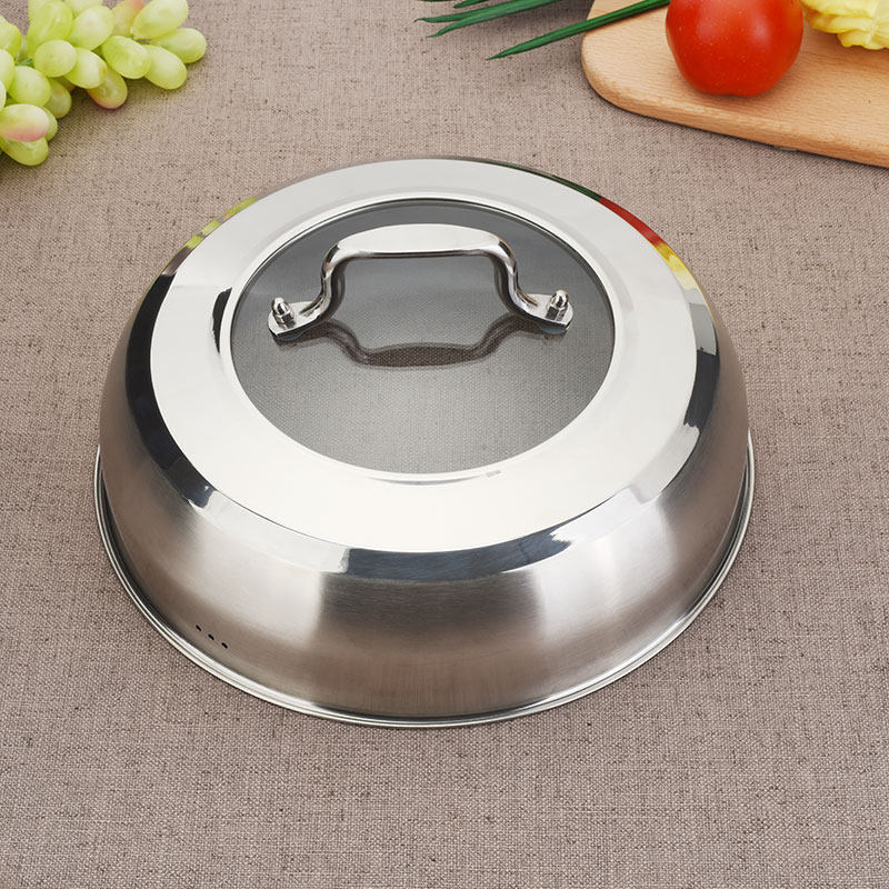 Steam Pot Lid Stainless Steel Home Lid Lid Tripod Lid Iron Pan Lid Universal Soup Lid High Lid Frying Pan