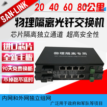 Physical Isolation Fiber Transceiver 1 Light 4 Electric 40KM Ports Independent Monitoring Network Switch 60KM80 km
