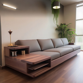 Italian minimalist north american black walnut sofa Italian minimalist north american black walnut sofa