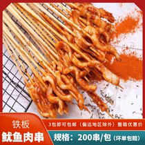Squid plate Xiangxi small strings of iron plate squid barbecue string Taste Curing Barbecue Fried Hot Pot ingredients 200 Strings Bags