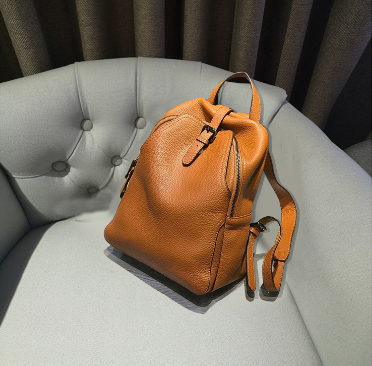 Backpack Women 2022 New Leather Soft Leather Small Backpack European Station Fashion Brand Fashion Versatile Premium Texture Women's Bag