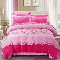 2 0m double plus velvet bed four-piece winter coral velvet flannel single-sided velvet 7 by 7 quilt cover 2 2x2 4m