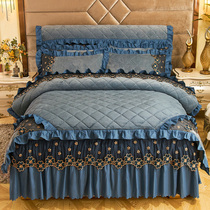 One-meter-eight-by-two-bed two-bed skirt with four sets with group headboard jacket clip cotton swanky flannel crystal suede milk suede