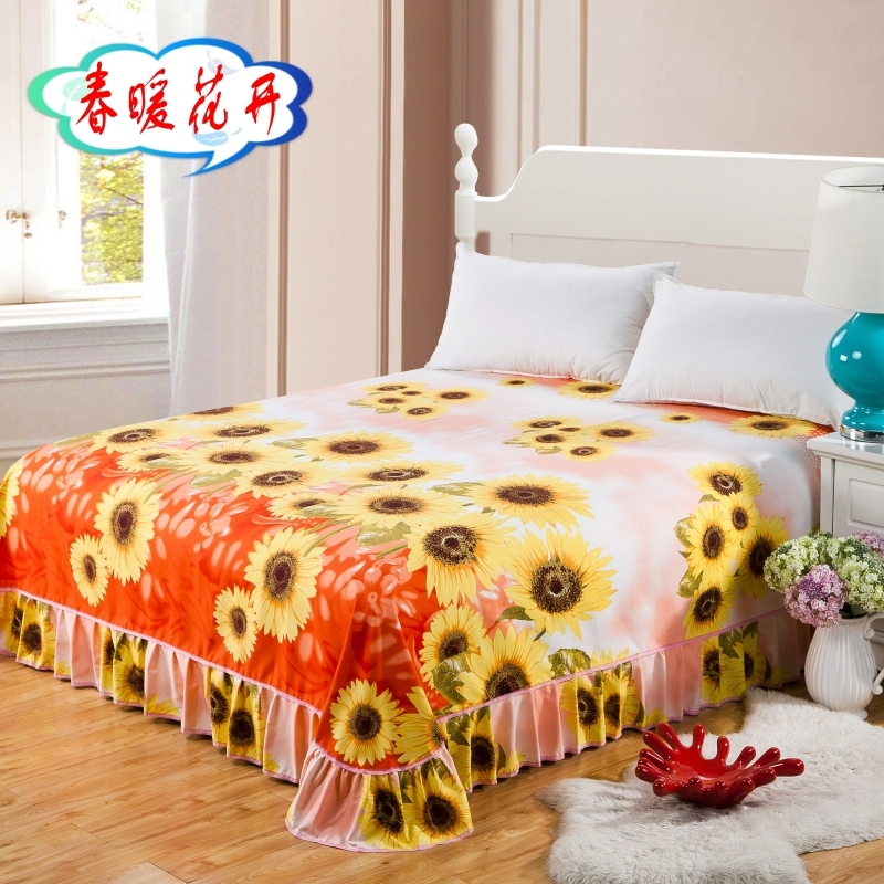 Mùa đông một mét năm mươi tám bedspread giường váy một mảnh 1,5m 1.8m đôi tờ tay áo bông bảo vệ dày Simmons - Váy Petti drap giường có viền