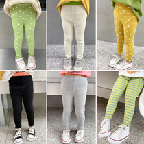 2022 female childrens clothing new multi-color Joker Korean childrens leggings female baby pants foreign style