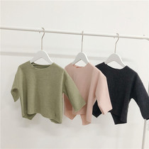 2021 womens winter wear new cross Korean casual childrens T-shirt Baby Baby Baby foreign style coat