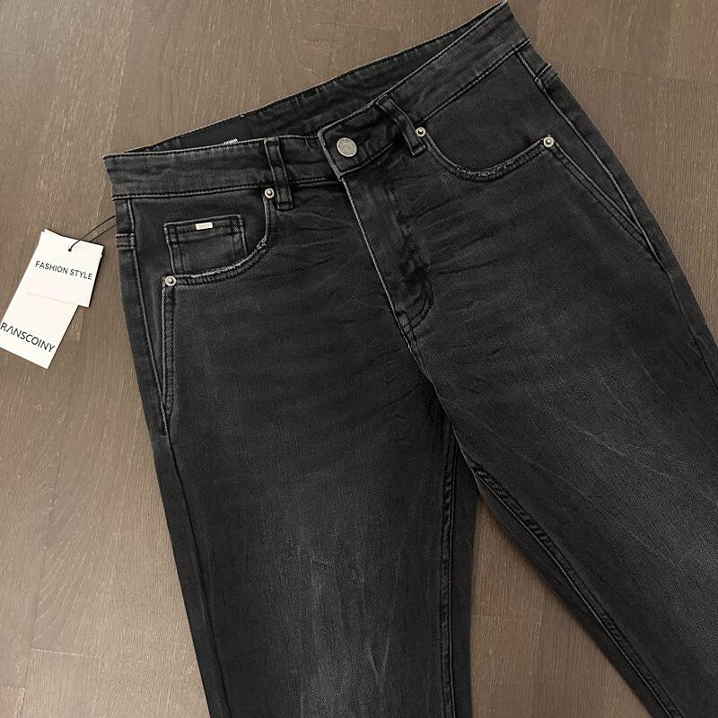 Rr-497Ff Ursimaun Fera Mb Washed Black-Gray Slim-Fit Jeans for Men