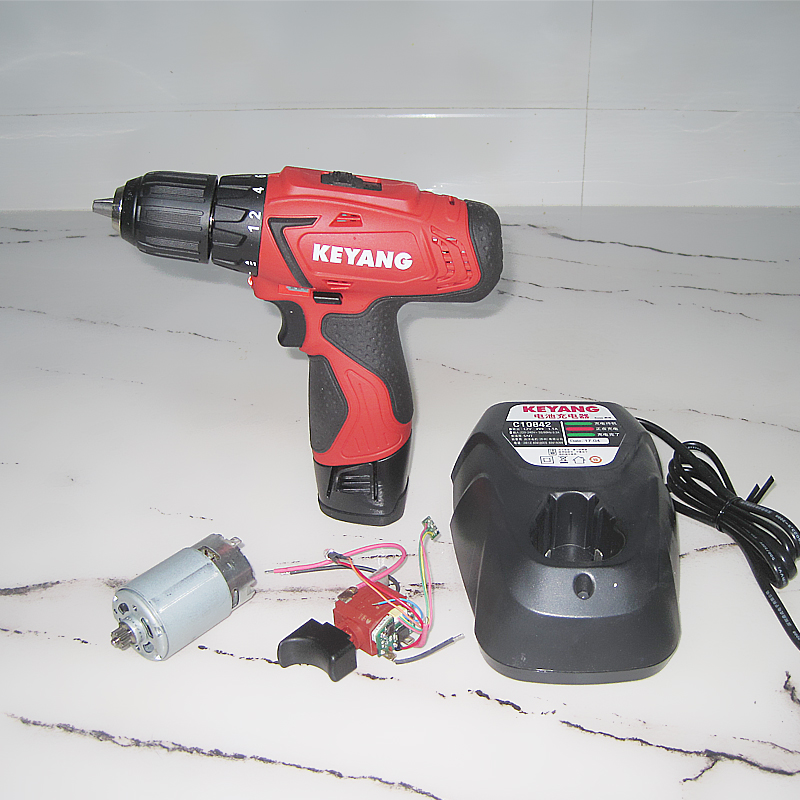 KEYANG Qiyang 10812 V Charging drill DD1202L charger Lithium battery shell switch motor gear box