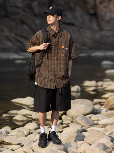 Японская ретро весенняя летняя рубашка подходит для мужчин и женщин для отдыха, оверсайз